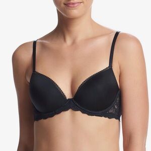 Calvin Klein Seductive Comfort Lace Demi Bra QF1444 Black Womens Size 32D